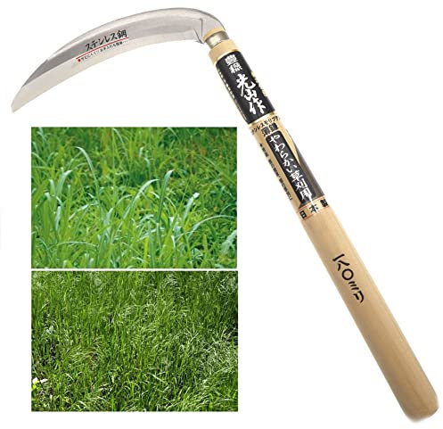 Faux Faucille Manuel Japonaise Lame Inoxydable Fine Fauchage Taille Tonte Herbe Désherbage Pelouse Gazon Outil Jardin Jardinage Fabriqué au Japon