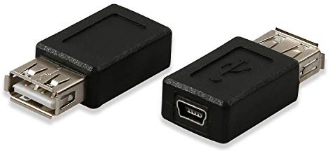 ELECTOP 2 Pack USB 2.0 A Female to USB B Mini 5 Pin Female Adapter Converter