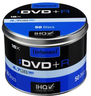 Intenso DVD+R 4,7GB 16x Speed 50er Metall Box