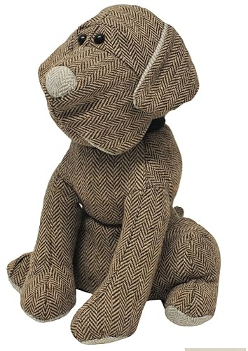 Riva Paoletti Herringbone Dog Doorstop - Grey - Heavyweight Sand Filling - Polyester and Acrylic - 17 x 18 x 30cm (7 x 7 x 12 inches) - Designed in the UK