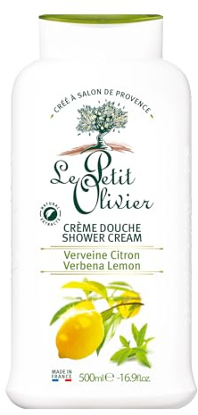 Le Petit Olivier Shower Cream - Verbena Lemon - Gently Cleanses Skin - Fresh and Moisturizing - pH Neutral - Dermatologically Tested - Free Of Soap and Dyes - 16.9 Oz
