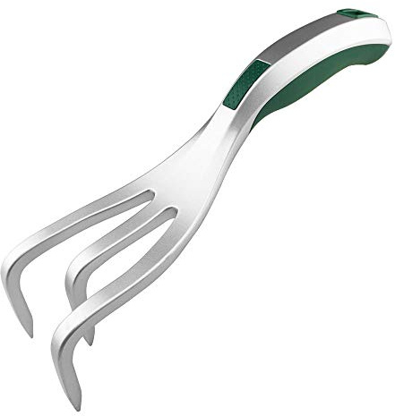 Garden Hand Cultivator with Broad Claw, Hand Rake for Weeding and Turning Soil, Scratch Tool Loosens Soil and Rips Out Weeds, Ergonomic Grip with Bend Proof Aluminum Design