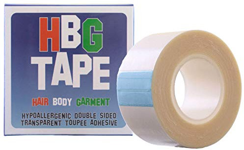 HBG Hypoallergenic Toupee Wig Tape Double Sided Transparent Adhesive Dress Body 5m x 25mm (16ft x 1ins approx) Roll