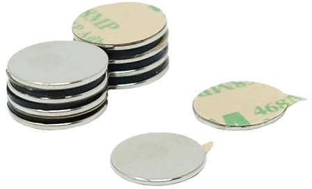 first4magnets F309SA -10 - Set di magneti, 15 mm diametro x 1 mm spessore N42 Neodym, potenza: 1,1 kg,10 pz.