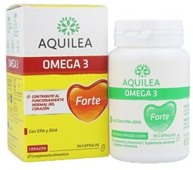 AQUILEA Omega 3 90 Cápsulas - Ayuda a Mantener la Función Normal del Corazón - Con Vitamina E - Sin gluten / Sin lactosa - Complemento Alimenticio