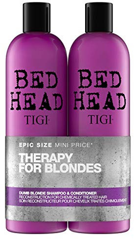 Tigi Bed Head Dumb Blonde Shampoo und Conditioner für blondes Haar, 750 ml, 2 Stück