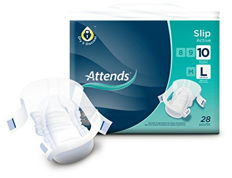Attends Slip Active 10L, Einmalslip, bei starker Inkontinenz, Größe L, 2 x 28 St