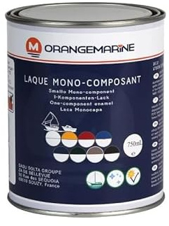 Orangemarine Laque Marine Brillante Mono-Composant 0,75 L – Peinture Bateau Haute Résistance Anti-UV & Abrasion | Finition Exceptionnelle pour Polyester, Bois, Aluminium & Acier (Bleu)