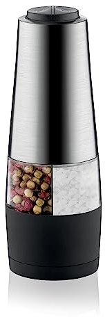 Tescoma 659562 President Macinapepe/Sale Elettrico, 2 in 1, Acciaio inossidabile, Nero/Grigio