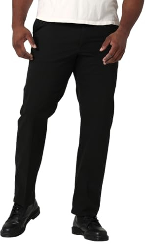 Lee Men's Big & Tall Extreme Motion Flat Front Regular Straight Pant Black 54W x 32L