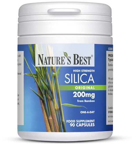Nature's Best Silica 200mg - High Strength Naturally Sourced Silica Supplement - UK Made - 90 Vegan Capsules (3 Months' Supply)