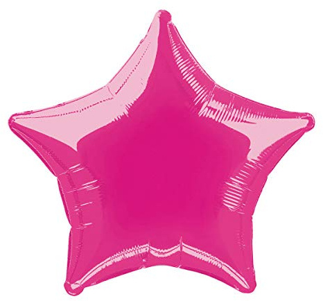Unique Party 53450-50 cm folie varm rosa stjärna helium ballong