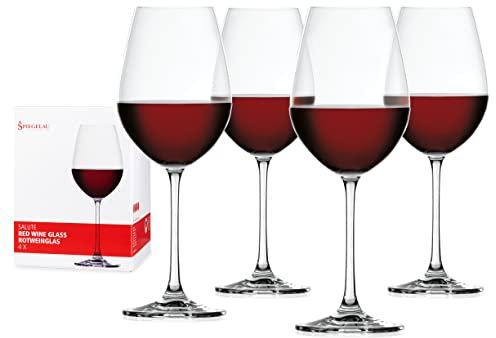 Spiegelau Rotweingläser 550 ml, 4 Stück, Salute, 4720171, Weingläser aus Kristallglas, Rotwein Gläser spülmaschinenfest