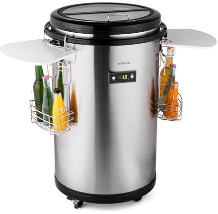 Klarstein Mr. Barbot - Enfriador de bebidas (Independiente, Negro, Acero inoxidable, F, 0-16 °C, Arriba)