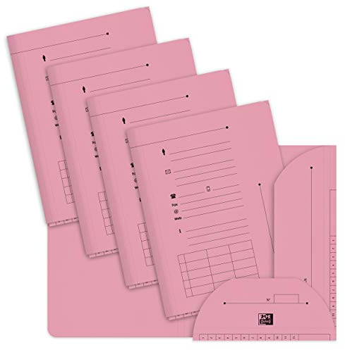 OXFORD Lot de 25 Sous-Dossiers A4 Capacité 200 Feuilles Carte Kraft Epaisseur 240g Rose Pastel
