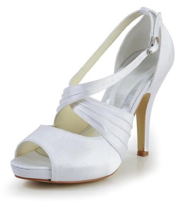 Jia Jia Wedding 37050 Chaussures de mariée Mariage Escarpins pour Femme Blanc, EU 42