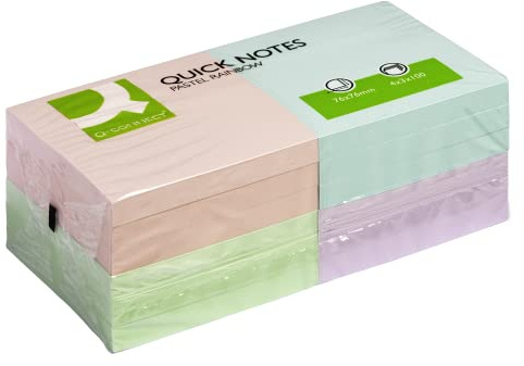 Q-Connect Quick Notes 76x76mm Pastel (Pack of 12)