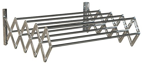 MSV 130080 Scherenwäschetrockner ausziehbar aus Stahl, 80 x 66 x 18,5 cm, 7,2 m, Silber