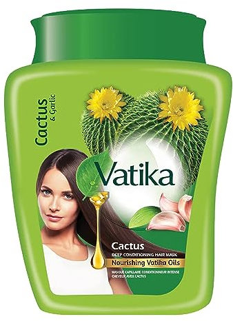 Vatika Naturals Multivitamin Cactus Hair Mask - 500g | For Hair fall control | Enriched With goodness Of Cactus, Garlic, Ghergir | Blended With Vital Multivitamins