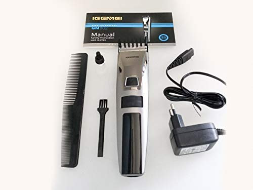GEMEI GM-802 Tagliacapelli Elettrico Professionale Display Batteria Litio Ricarica Veloce