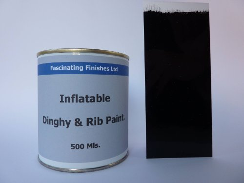 1 x 500ml Jet Black Anti Slip Inflatable Dinghy Paint. Boat Rib Fishing Raft