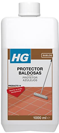 HG Protector Baldosas, Sellador de Azulejos, Pulidor con Emulsión de Polímero Protector para Suelos de Cocina y Baño, Abrillantador para Vidrio Satinado y Todo Tipo de Azulejos - 1 Litro