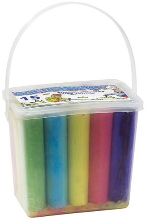 noTrash2003 XXL Kinder Straßenmalkreide 15-teilige in Tragebox, Jumbo Box Kreide zum Malen, Malkreide für Kinder
