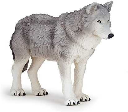 PAPO -Dipinta a Mano- Grande Figurina- Lupo Grande -50211 -Adatto a Bambini e Bambine - A Partire dai 3 Anni di età