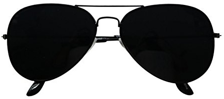 ShadyVEU Super Dark Lens Pilot Sunglasses Retro UV400 Blackout Classic Metal Frame Shades (Black Frame, Super Dark Black Lens)
