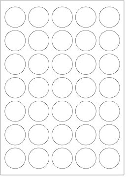 MADE IN GERMANY 350 Etiketten selbstklebend rund 35 mm weiß permanent klebend auf Bogen A4 (10 Bögen x 35 Etik.) CS Label – Universaletiketten zum Beschriften und Bedrucken