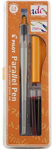 Pilot Parallel Calligraphy Pen Set, 2.4mm Nib with Black and Red Ink Cartridges (90051)