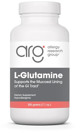 Allergy Research Group L-Glutamine Powder - Gut Health for Men & Women, Free Form Amino Acid, Pure, 4.7g Supplement - 7.1 Ounce
