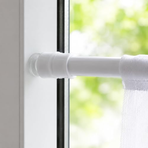 DecoHomeTextil Klemmstange für Gardinen, ausziehbar, Weiß 80-120 cm