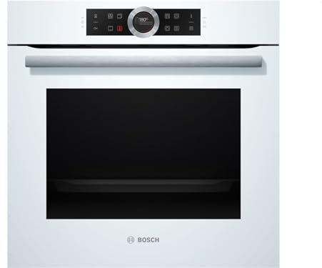 Bosch Serie 8 HBG675BW1 - Horno multifunción, 60 cm, Autolimpieza Pirolítica, 3600 W, 13 funciones, Bloqueo de seguridad, Color blanco [Clase de eficiencia energética A+]
