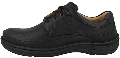 Clarks Nature Three Herren Derby Schnürhalbschuhe, Schwarz (Black Leather), 39.5 EU
