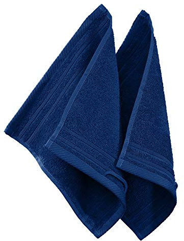Erwin Müller Seiftuch Heidelberg 2er- Pack 100% Baumwolle Marine Größe 30x30 cm - leichte Qualität, saugstark, schnelltrocknend, kompakt - ideal für Sport, Strand, Reisen (weitere Farben)