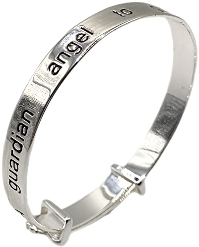 Equilibrium bañado en plata Ángel de la guarda brazalete bebé el regalo de bautizo