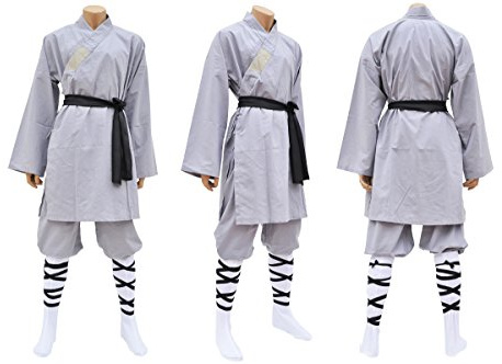 Shaolin-Anzug, Baumwolle, grau M grau