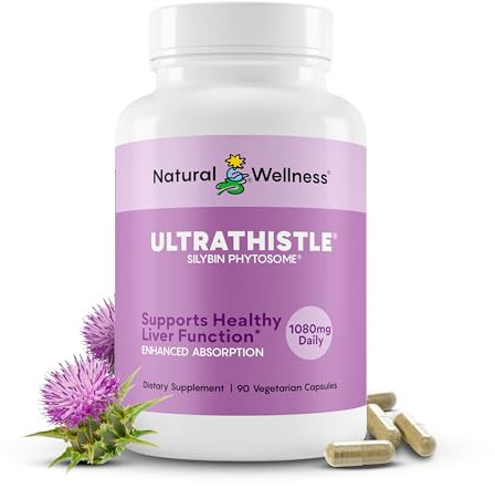 UltraThistle Advanced Milk Thistle Supplement – 1080mg Silybin Phytosome for Superior Absorption – Liver Support, Detox & Enzyme Health – Non-GMO, Gluten Free, Soy Free – 90 Capsules (30-Day Supply)