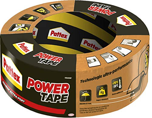 Pattex Power Tape Orange, Klebeband zum Basteln, Klebeband für Gewebereparatur, leistungsstark, selbstklebend, wasserdicht, 30 m Rolle