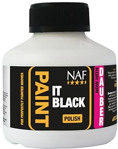 NAF Paint It Black 250ml – High Shine Hoof Polish for Horses – Enhances Dark Hooves with a Glossy, Show-Ready Finish – Quick-Drying & Easy to Apply – Ideal for Competitions & Turnout