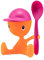 Alessi CICO ASG23 GR Eierbecher mit Salzstreuer und Löffel aus thermoplastischem Harz, rosa, 18 x 6 x 7 cm