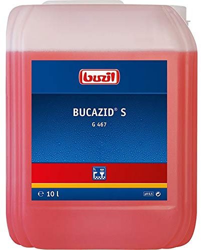 Buzil Sanitärreiniger Bucazid S G467 kraftvoller Reiniger, für Bad und WC mit Geruchsblocker, rot, Kanister 10l