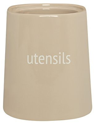 Premier Housewares Fletcher Portautensili-Beige, bambù, Dolomite, H14 x W12 x D12cm