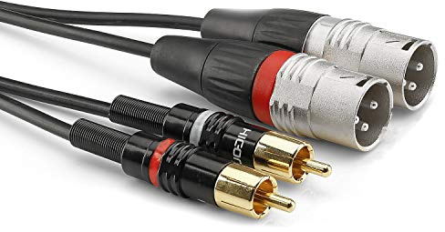 Sommer Cable Basic+ HBP-M2C2 / 2 x XLR 3-pol Male Hicon - 2 RCA/Cinch Hicon, cavi di collegamento 3 m Nero
