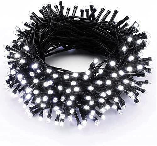 PhilzOps Lichterkette Weihnachten Aussen, 15M 100 LED Weihnachtsbaum Lichterkette mit Stecker 8 Modi Wasserdicht Outdoor Beleuchtung für Innen Zimmer Geländer Balkon Dekoration, Kaltweiß