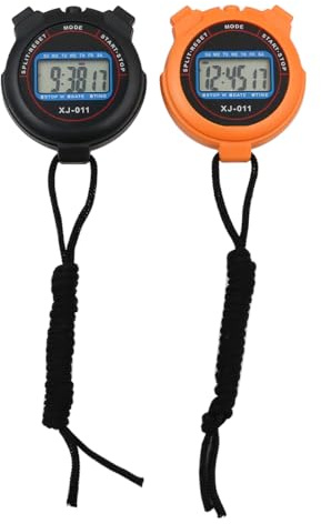 Tiardey Cronómetro Deportivo con cordón, cronómetro Digital Deportivo multifunción, Pantalla Grande, con Calendario de Alarma de Reloj de 12/24 Horas (Negro+Amarillo)