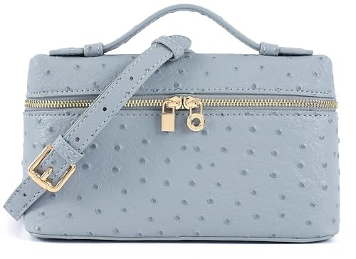 Rejolly Umhängetasche für Damen, kleine Tasche, Top-Griff, Ledertasche, Designer-Umhängetasche, ruhig, luxuriös, trendig, Strauß, Hellblau (goldfarbene Hardware), Small, Beuteltasche