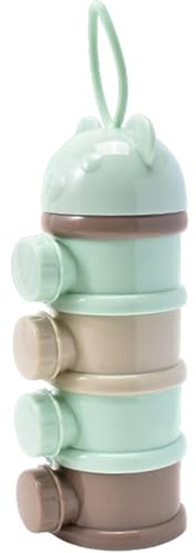 Dispensateur de poudre pour bébé, récipient de formule bébé empilable 3x9 avec 4 compartiments, distributeur pratique lait à usage multiple pour stocker des collations, du lait en poudre, ver