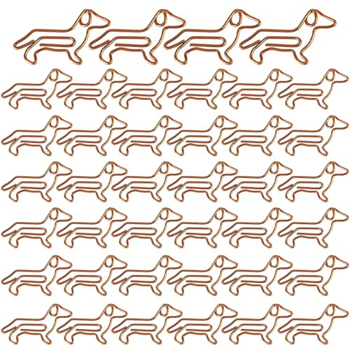 Clips de papel en forma de perro salchicha, 40 piezas Clip de Papel de Forma Animal Divertida, Clips de Papel con Forma de Animal, papelería creativa, suministros de oficina, para Oficina, Escuela